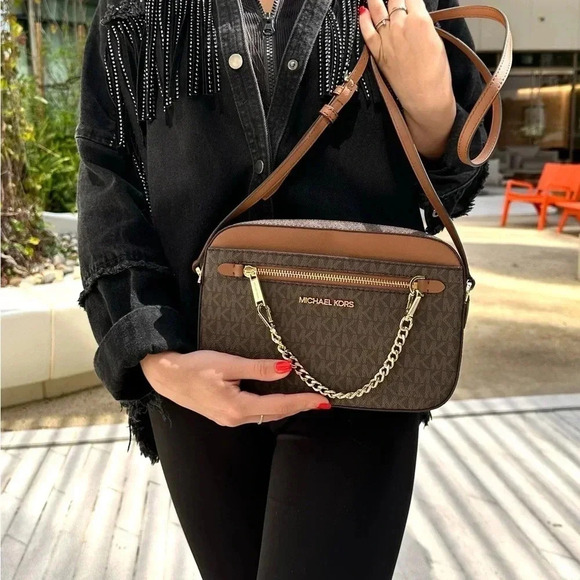 NWT MICHAEL KORS JET SET CROSSBODY BROWN MK BAG - Picture 8 of 10